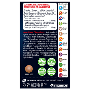 Lucovitaal Rode Gist Rijst & co-enzym Q10 Tabletten 90TB