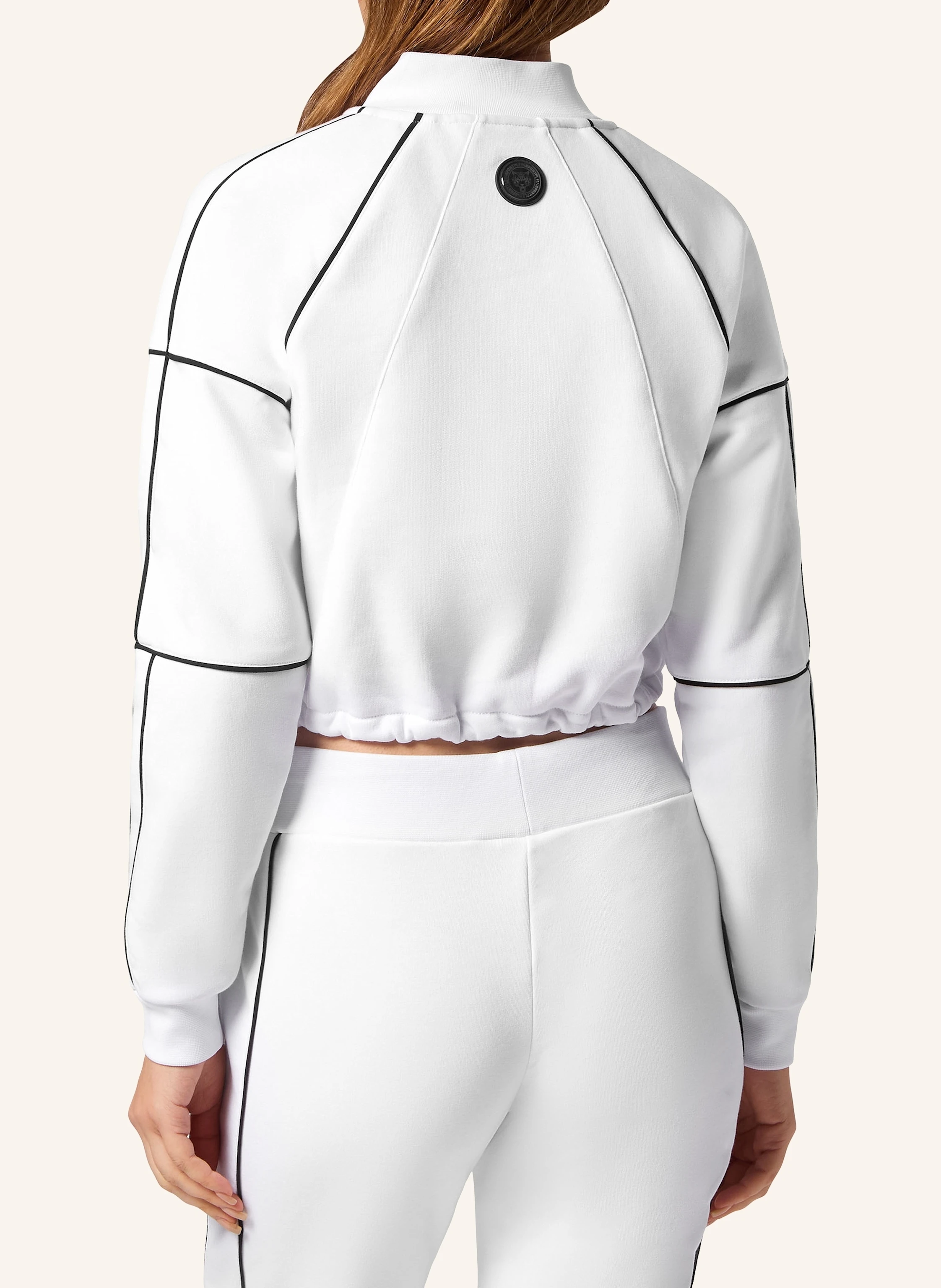 PLEIN SPORT Cropped Sweatjacke mit Kapuze