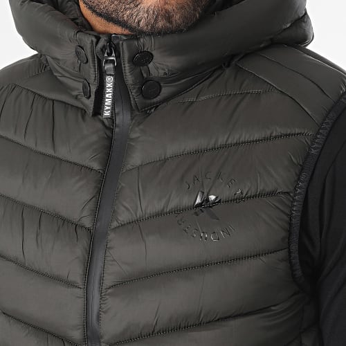 Doudoune Capuche Sans Manches Vert Kaki
