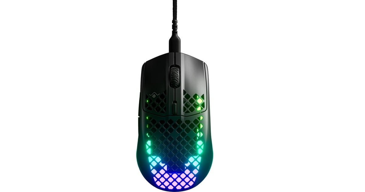 SteelSeriesAerox 3 Onyx 2022 gaming muis  (Zwart, 8500 dpi, RGB leds)
