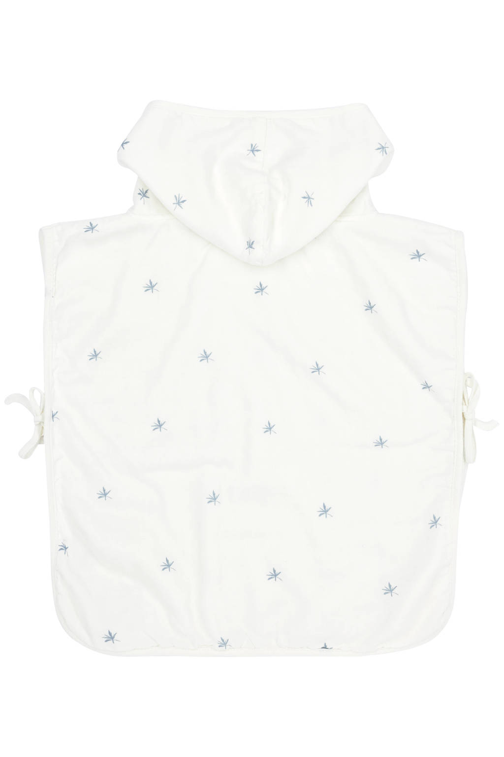 X Mrs. Keizer hydrofiele badponcho Ibiza wit/denim