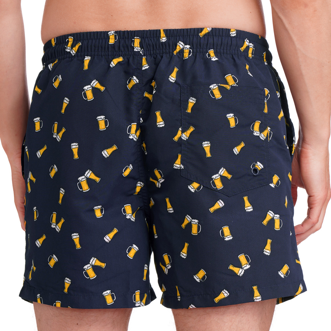 Herren Badeshorts mit Fun-Motiven dunkelblau