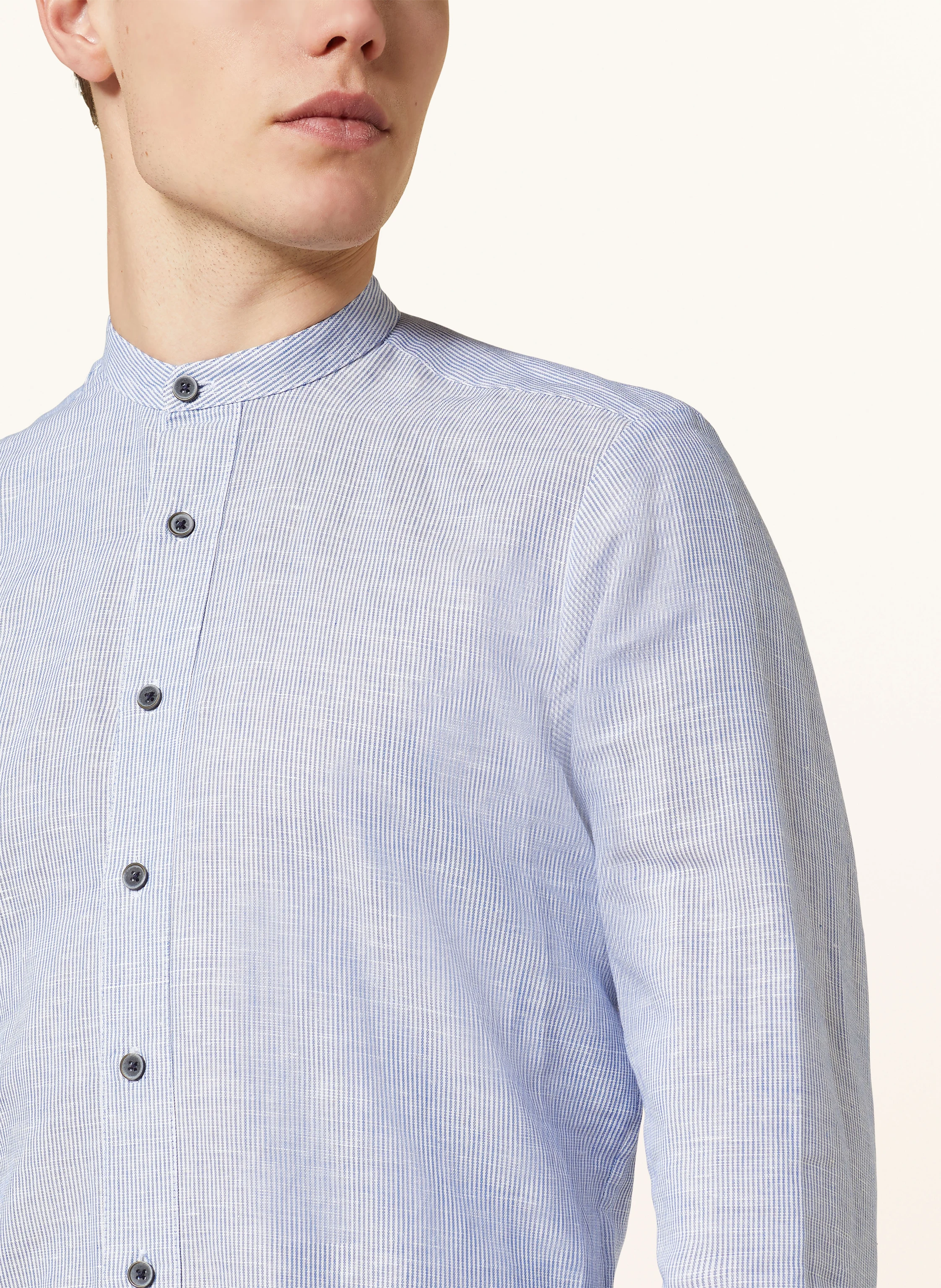 Hammerschmid Trachtenhemd Slim Fit mit Stehkragen und Leinen