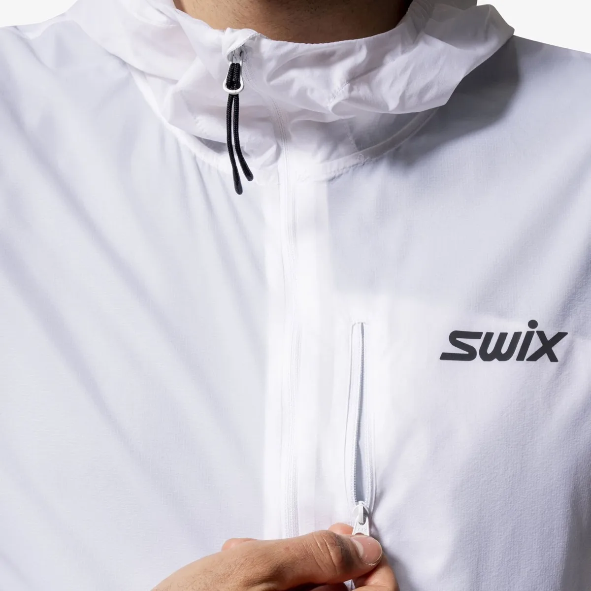 Swix Men's Pace Wind Light Hooded Jacket Bright White