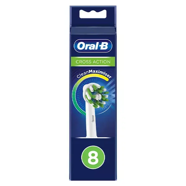 Cabeças de escova Oral-B CrossAction com tecnologia CleanMaximiser - 8 unidades