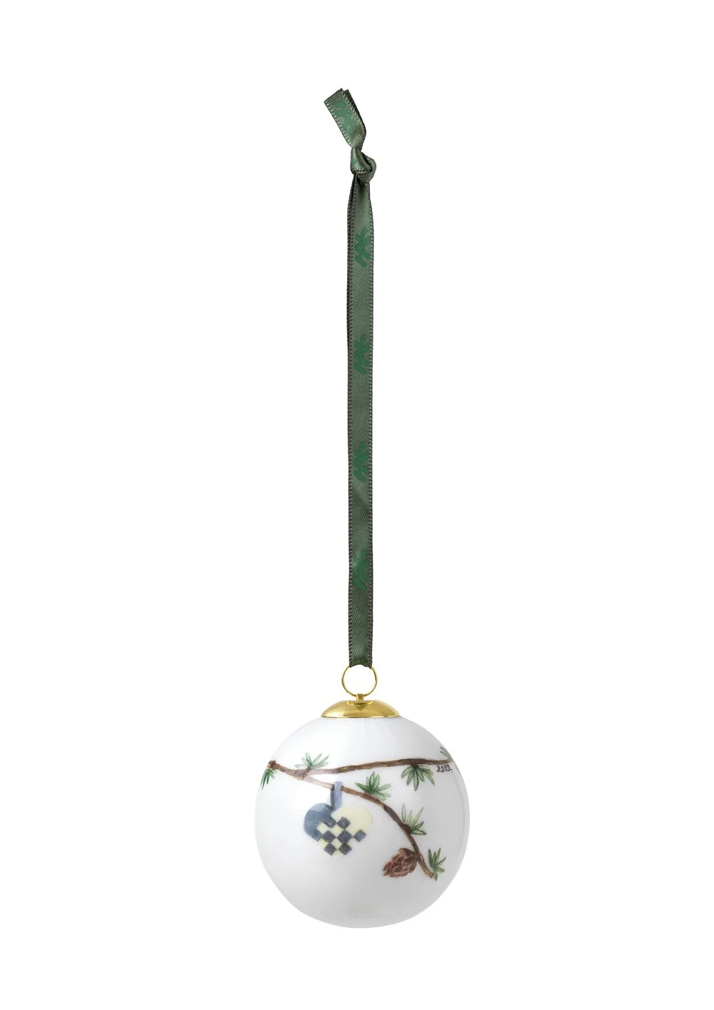 Kähler  Hammershøi Christmas kugle 2022, hvid m. deko - Ø6 cm
