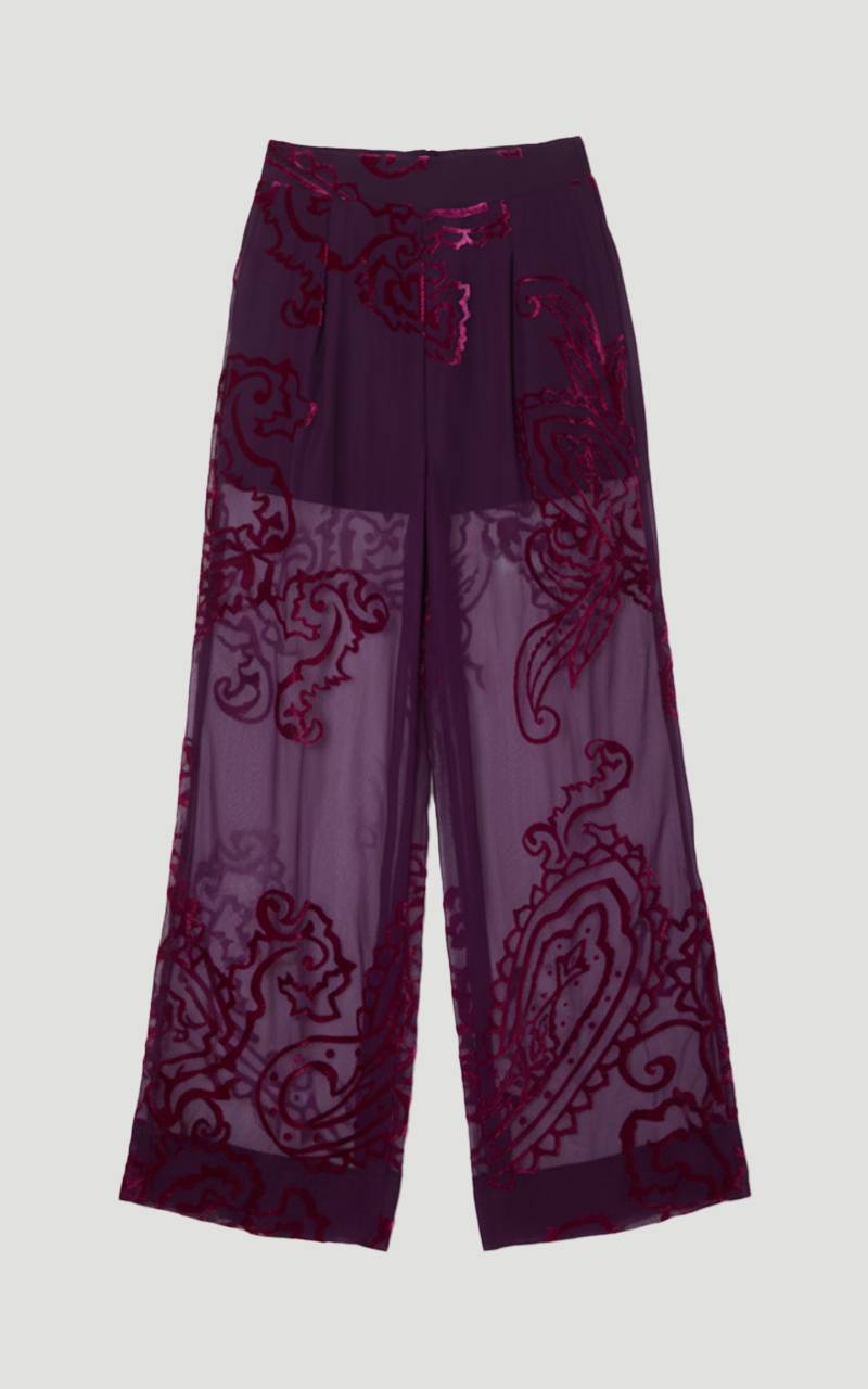 KarenMillen Pantalon Large Tissé Paisley Dévoré