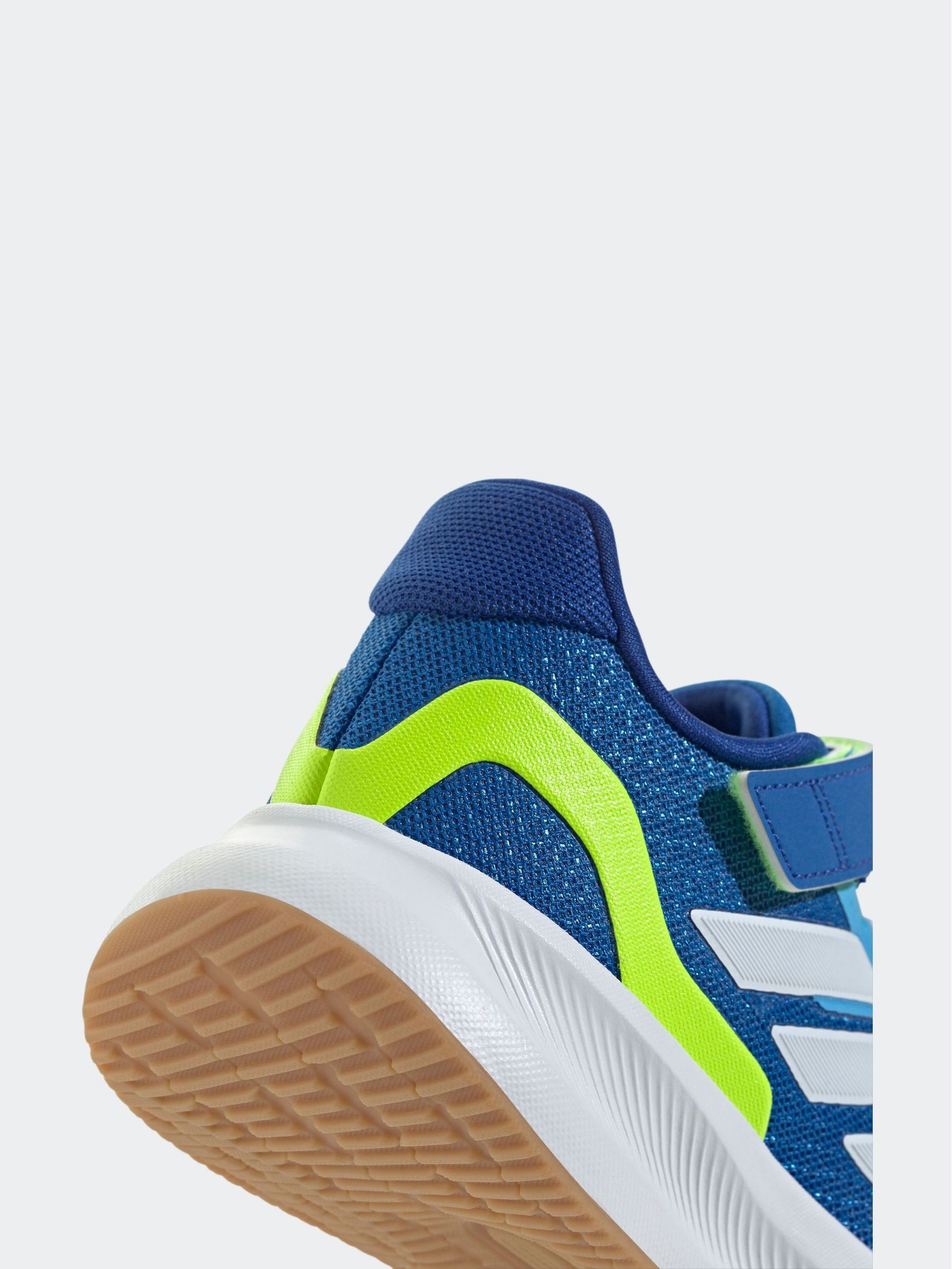 Blauw/limoengroen - adidas Runfalcon 5 kindersneakers met elastische veters