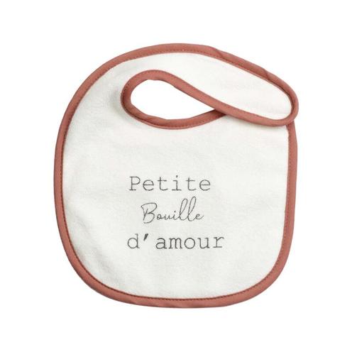 Lot 6 bavoirs naissance mots tendres Beige - TROIS KILOS SEPT