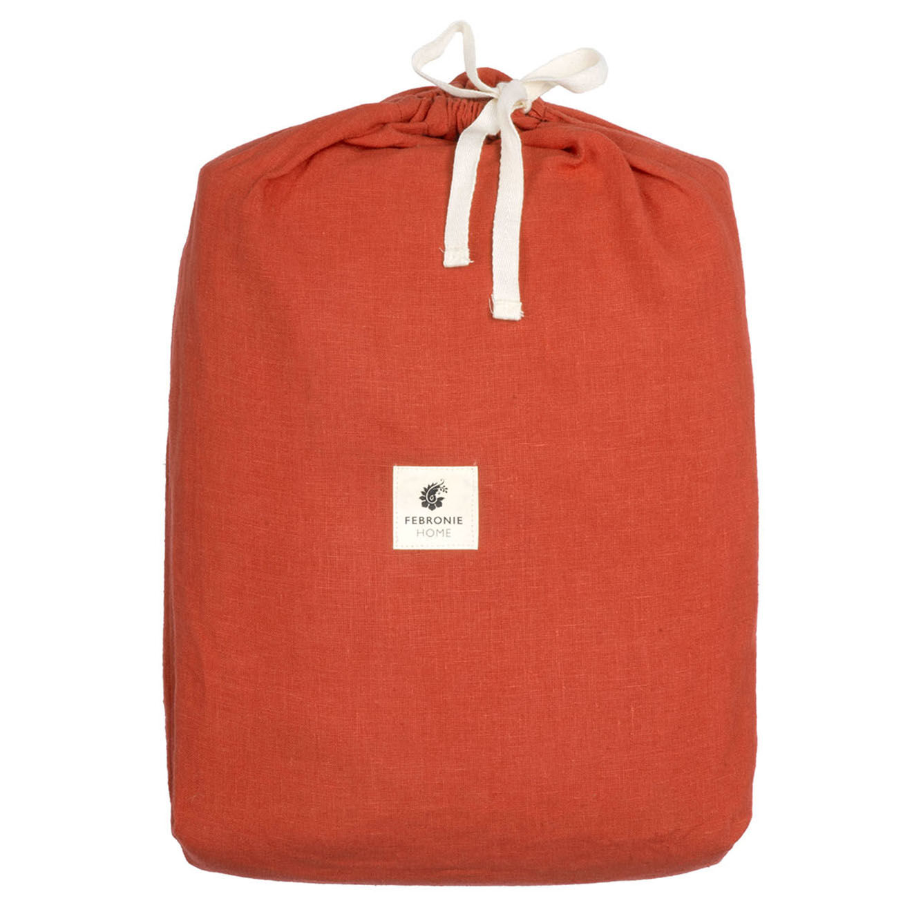 Febronie Home Drap housse 100% Lin Hortense terracotta