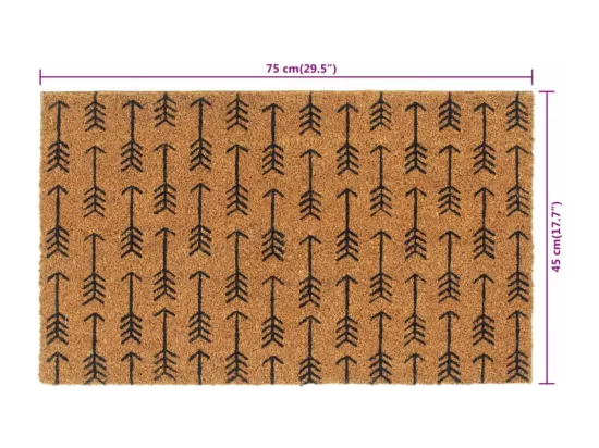 Tapis de porte naturel 45x75 cm fibre de coco touffeté