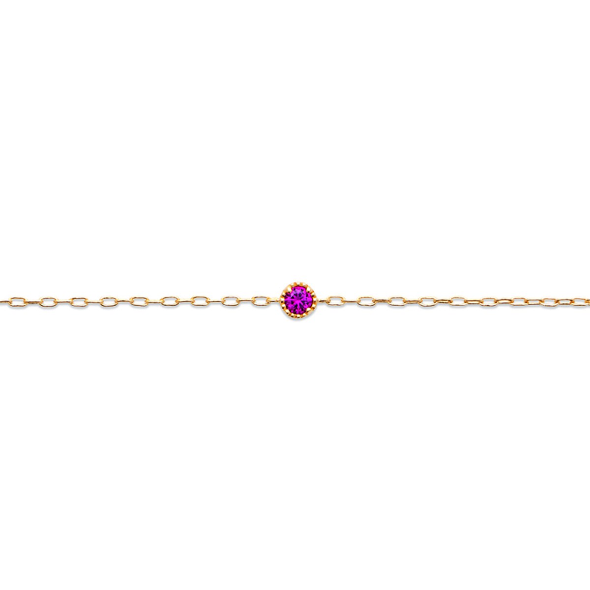 Bracelet Brillaxis plaqué or solitaire rouge