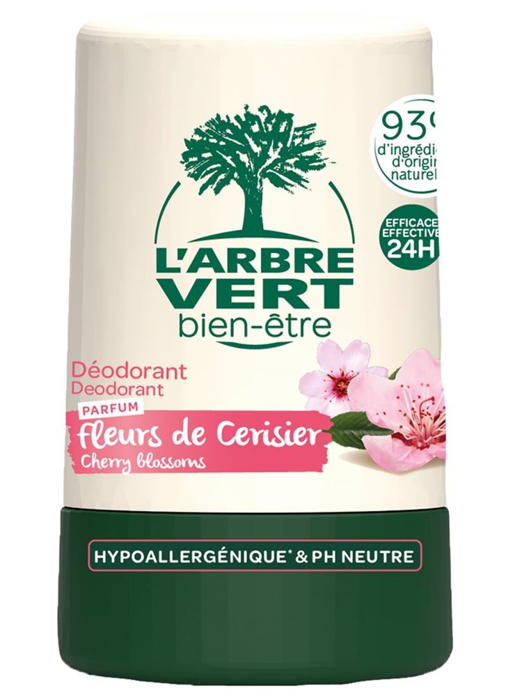 L'ARBRE VERT Öko Deodorant<br>50 ml, Roll-on, Kirschblüten & Hamamelis französisch
