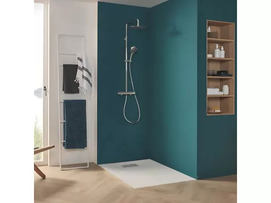 Receveur de douche zéro ressaut 140 x 90 VILLEROY ET BOCH Le Valence céramique avec cache bonde