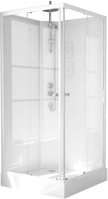 Khone - IV - Douchecabine - Mat Wit - Veiligheidsglas - Hoekinstap