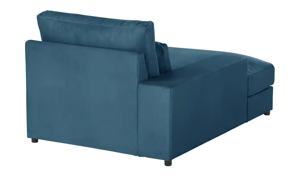 Element Branna Blau Samt Ottomane links