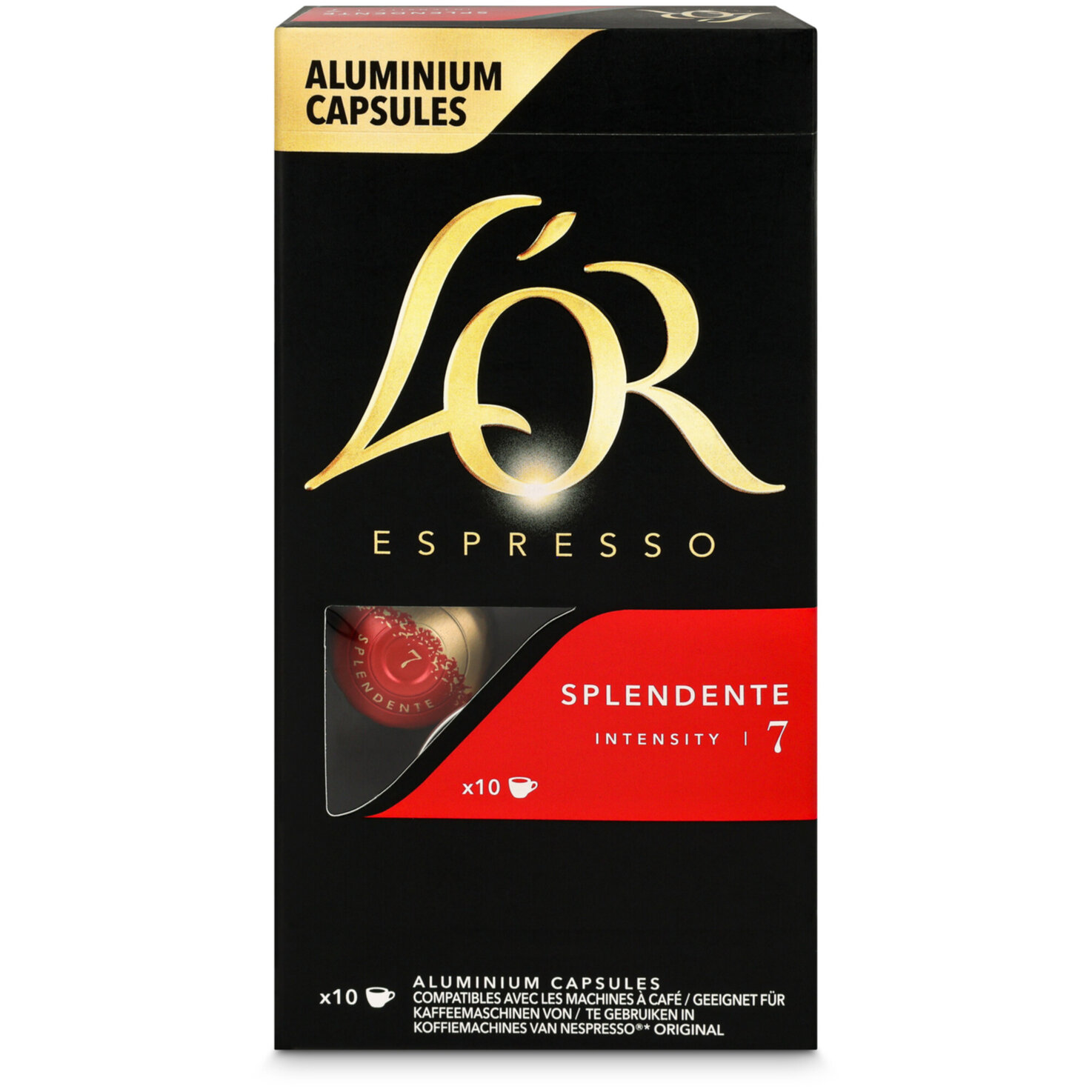 L'Or Kaffeekapseln Espresso 7 Splendente Aluminium 10 Stück - kompatibel System Nespresso®