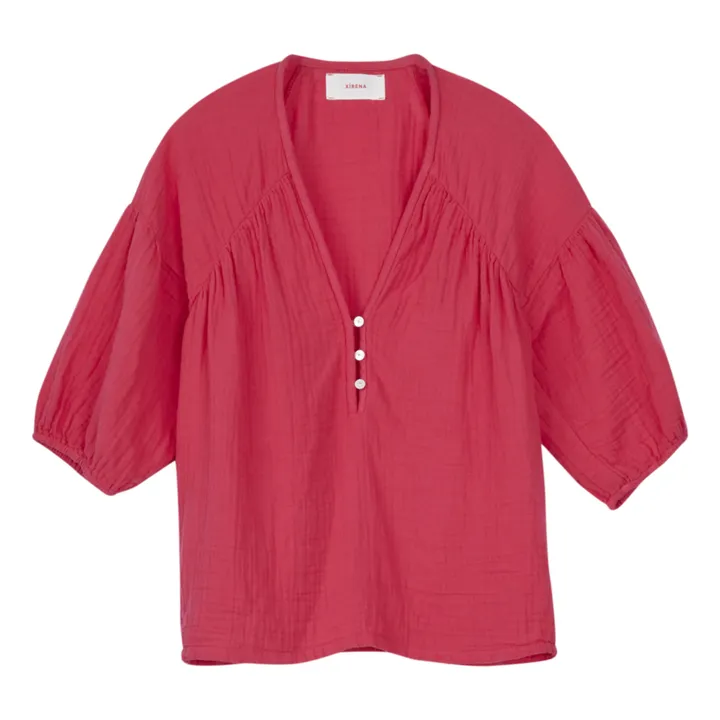 Xirena Blouse Felicity Gaze de Coton | Rose fuschia