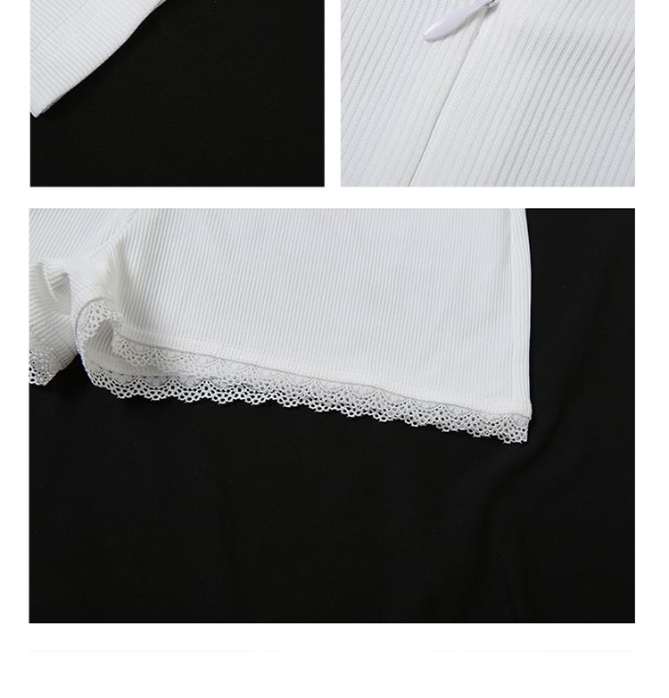 Bababy - Romper met lange mouwen, V-hals en tekstprint