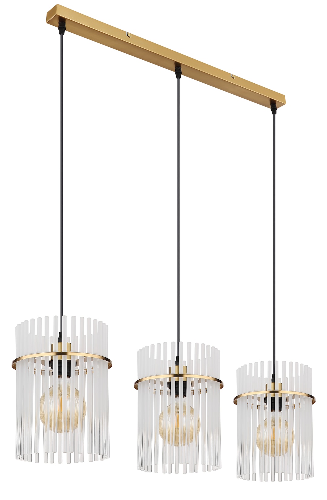 GLOBO Retrofit Balkenpendel GORLEY 3-flg goldfarbig /opal