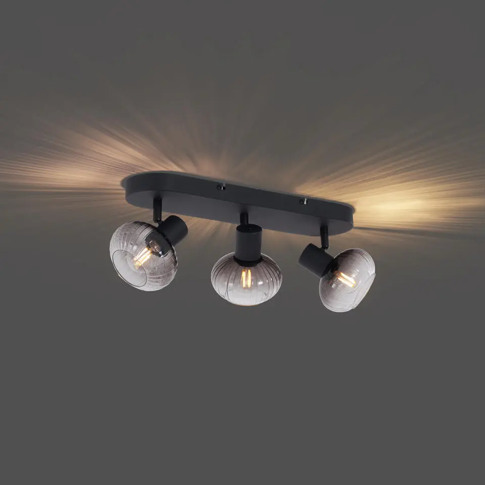 Qazqa opbouwspots teddy zwart e14
