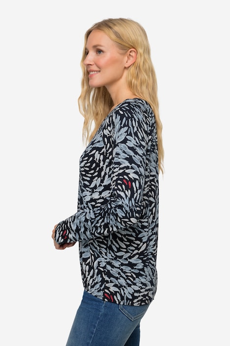 T-Shirt, Fische Print, OEKO-TEX