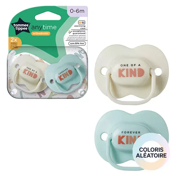 Chupeta Tommee Tippee Closer To Nature Anytime 0-6 meses, pacote com 2 unidades