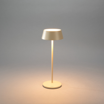 KonstSmide tafellamp Menton 2,9 W oplaadbare LED verlichting zandkleurig