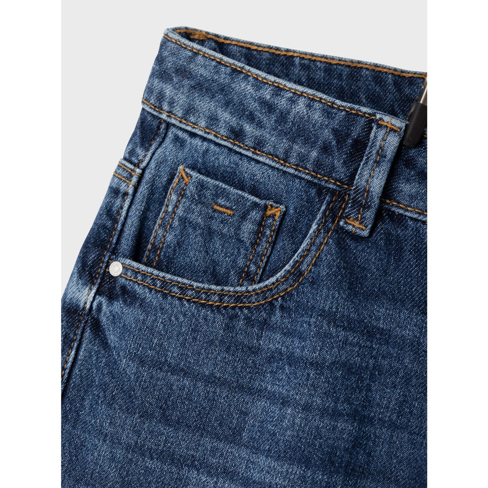 Køb Name It Dark Blue Denim Rose Wide Jeans Noos