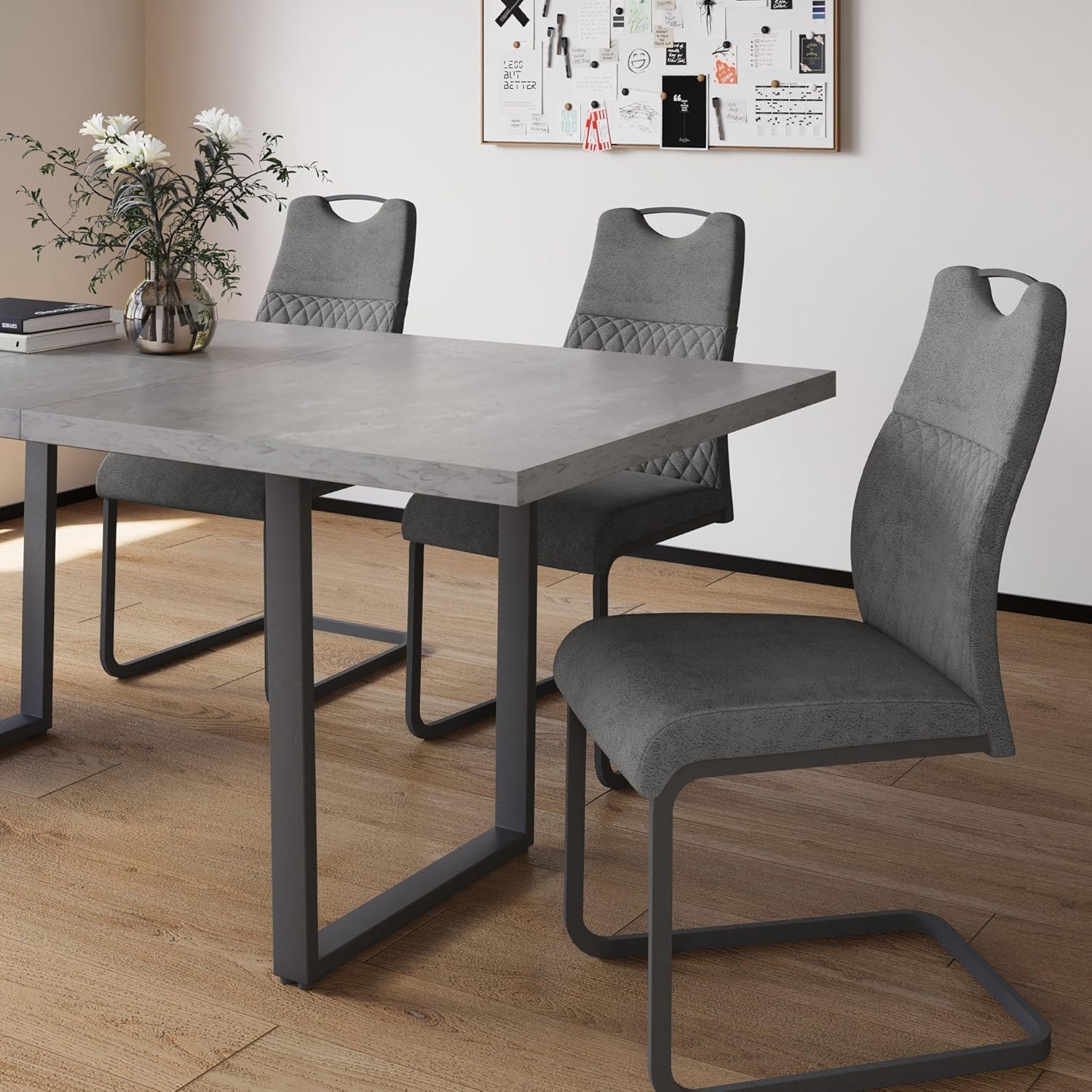 JIEXI Esszimmerstühle 6er Set, Schwingstuhl hohe Rückenlehne, gepolstert Beistellstühle, Wohnzimmerstuhl 150kg (6 Seats)