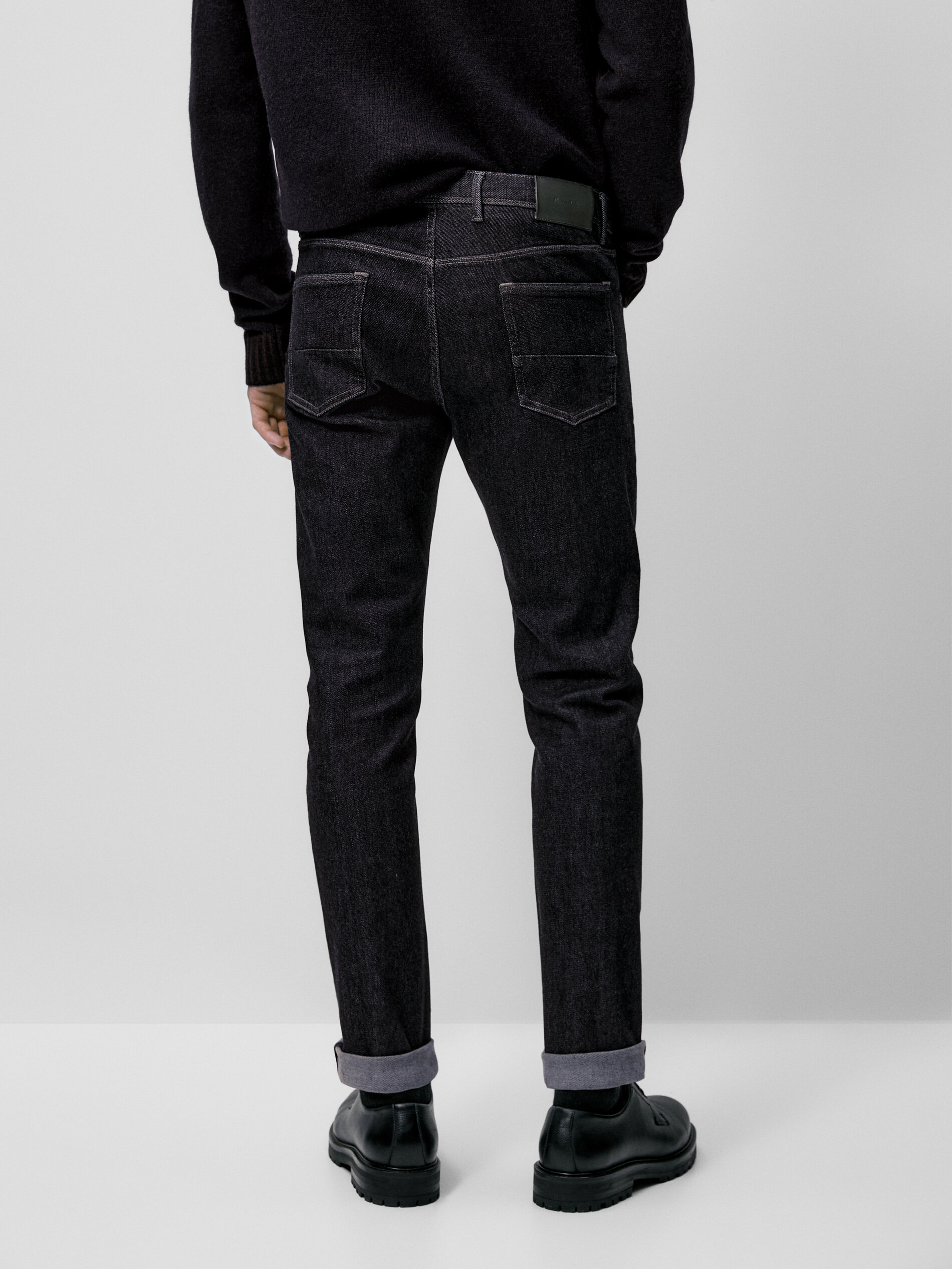 Calça jeans slim fit com zíper aberto - INDIGO