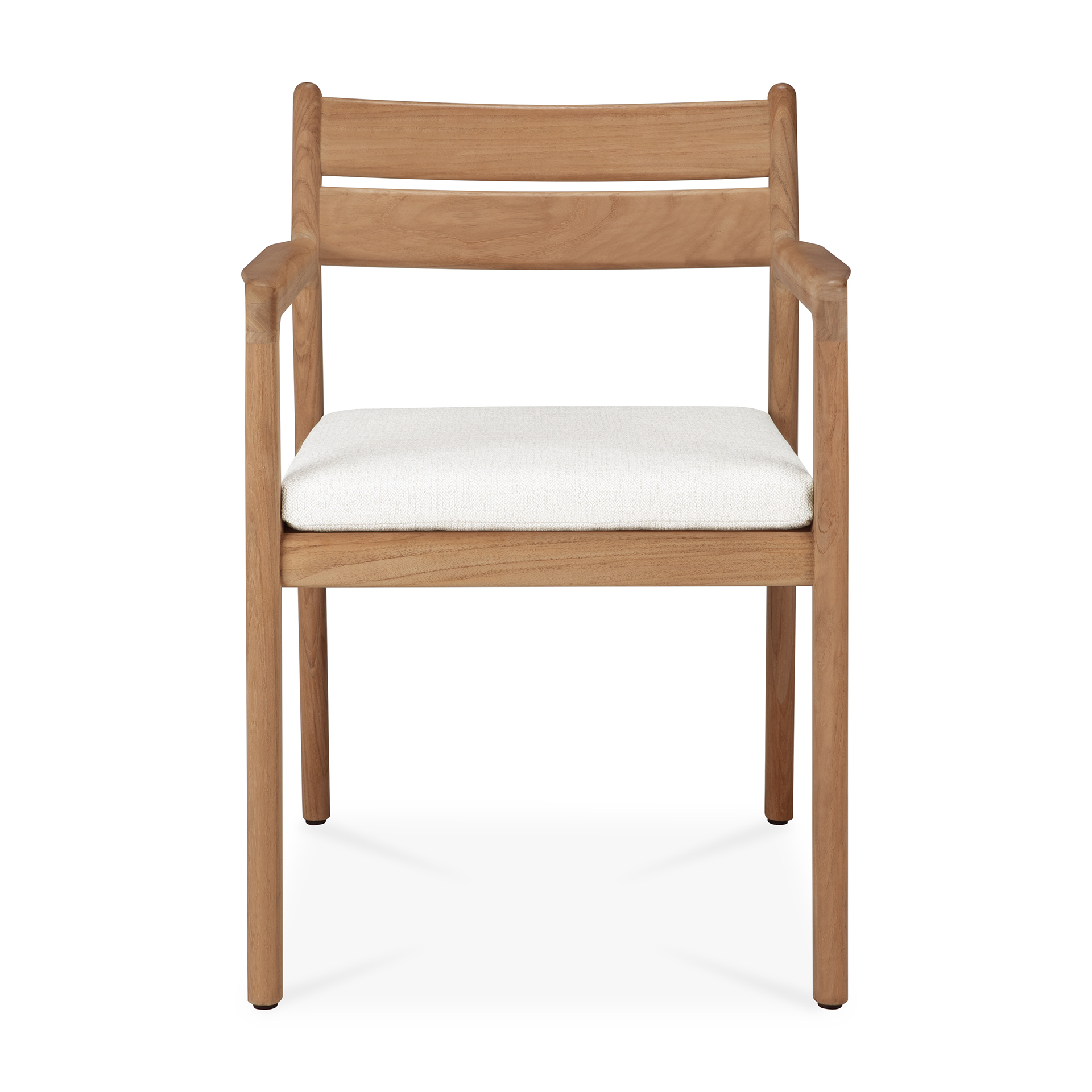 Teak Jack stoel met armleuning - outdoor - met off white kussen
