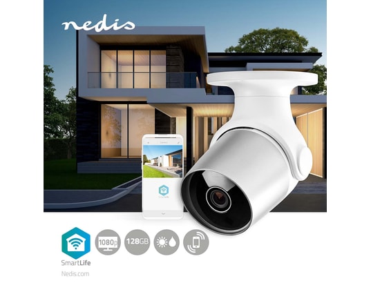 NEDIS - Caméra IP WIFICI11CWT Wi-Fi | Full HD+Cloud+MicroSD+Noctur