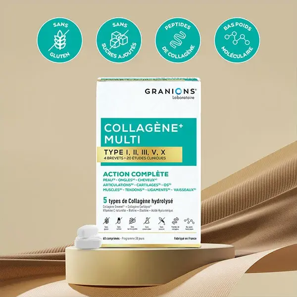 Granions - Multi Colágeno + 5 Tipos de Colágeno - 20 estudos clínicos - 1 mês
