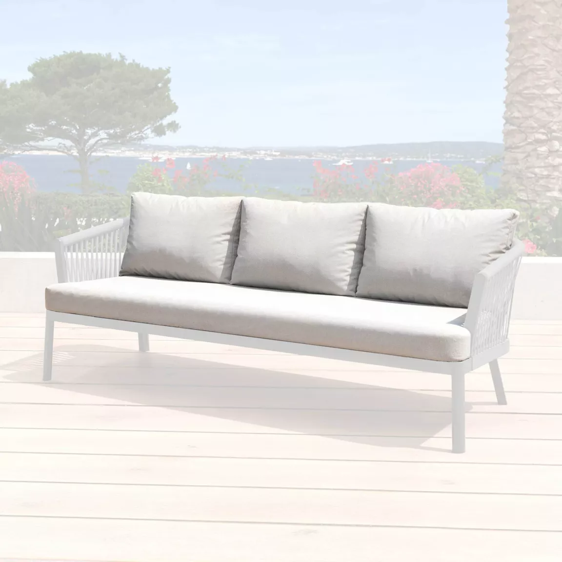 Housses de coussin de remplacement pour Canapé 3 places Amalfi Gris clair