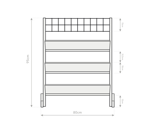 Verticaal verhoogd bed, kruidenrek WESTMANN maat L 80 x 50 x 82 cm naturel
