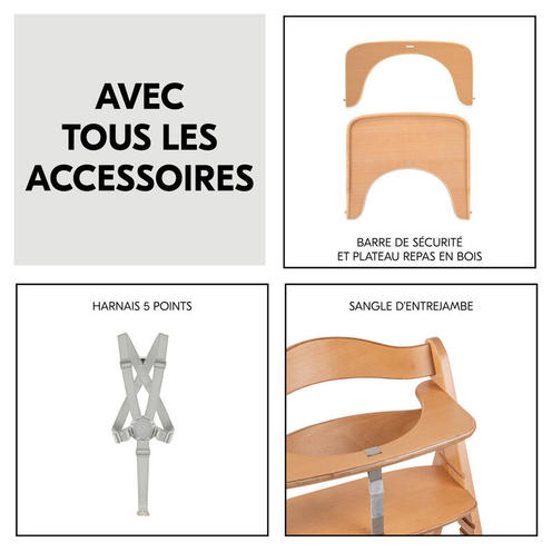 Chaise haute Beta+ avec accessoires - Bois - HAUCK