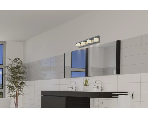 LED FLAIR wandlamp, 4-lichts, 4 x 630 lm, 3000 K, H x B 10 x 58 cm, Kynosura chroom