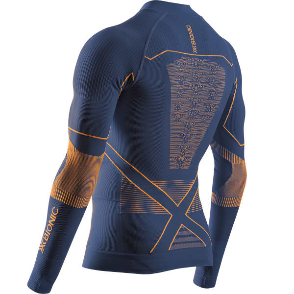 T-shirt thermique X-BIONIC ENERGY ACCUMULATOR LIGHT SHIRT LS 1/2 ZIP M MARINE/ORANGE
