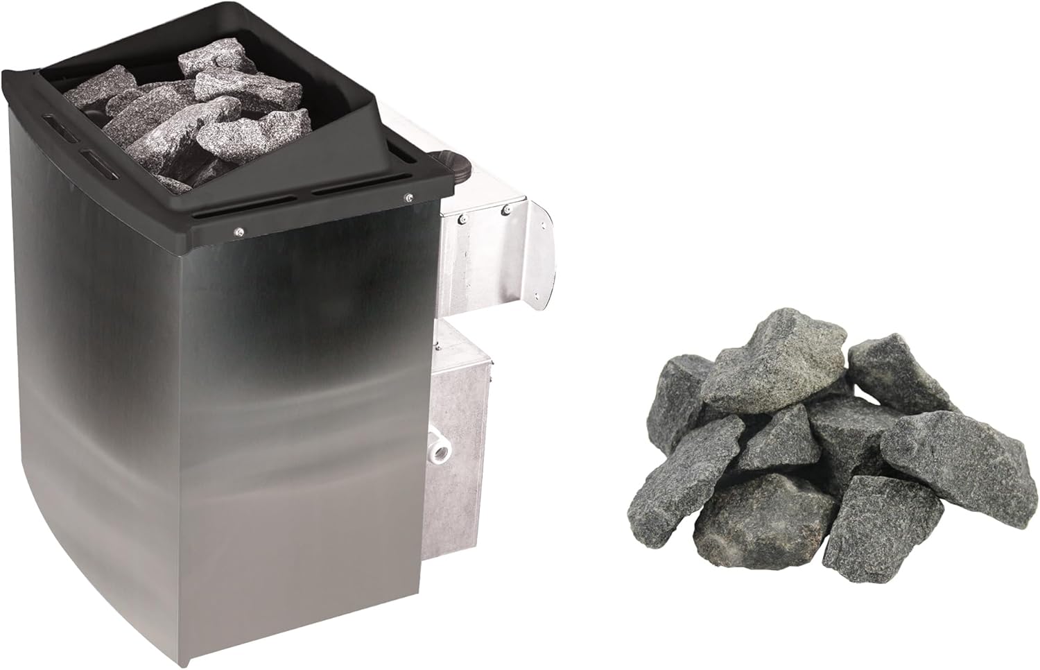 Karibu Sauanofen 9kW Finnisch Saunaofen mit integrierter Steuerung Easy ink. 18 kg Diabassteine Sparset 1