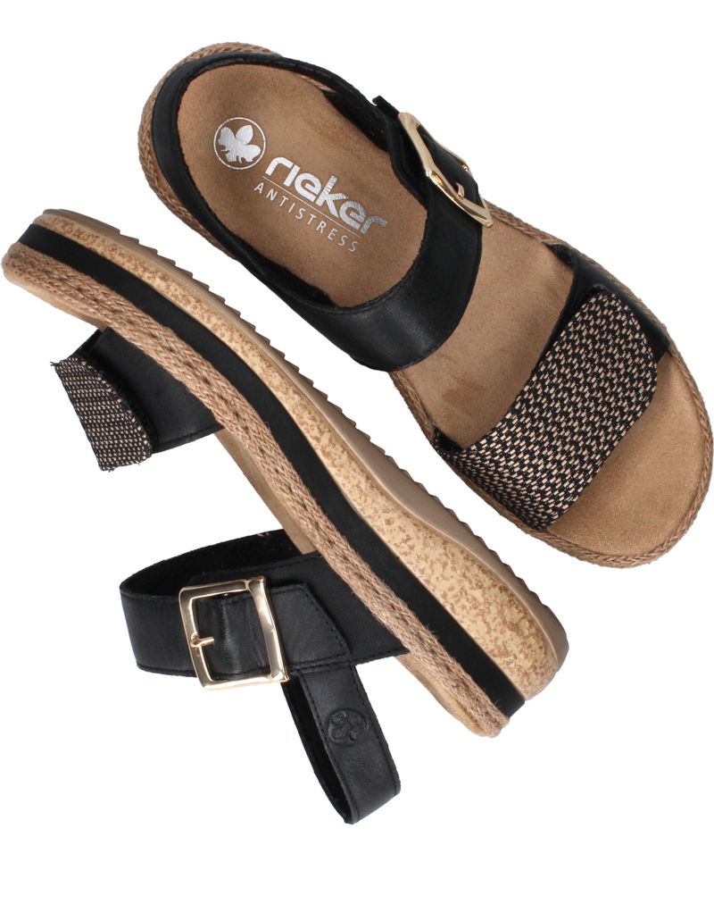 Rieker Sandalen Zwart Dames