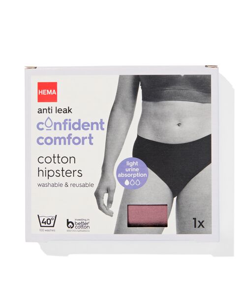 Culotte d'incontinence en coton pour légères fuites urinaires vieux rose