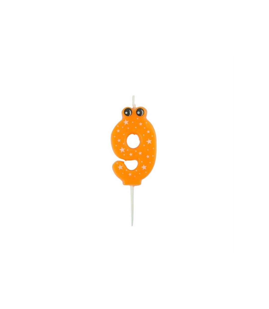 Paris Prix - Bougie D'anniversaire chiffre 9 5cm Orange