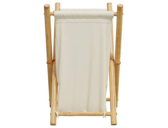 VIDAXL - Panier à linge blanc crème 41,5x36x63,5 cm bambou