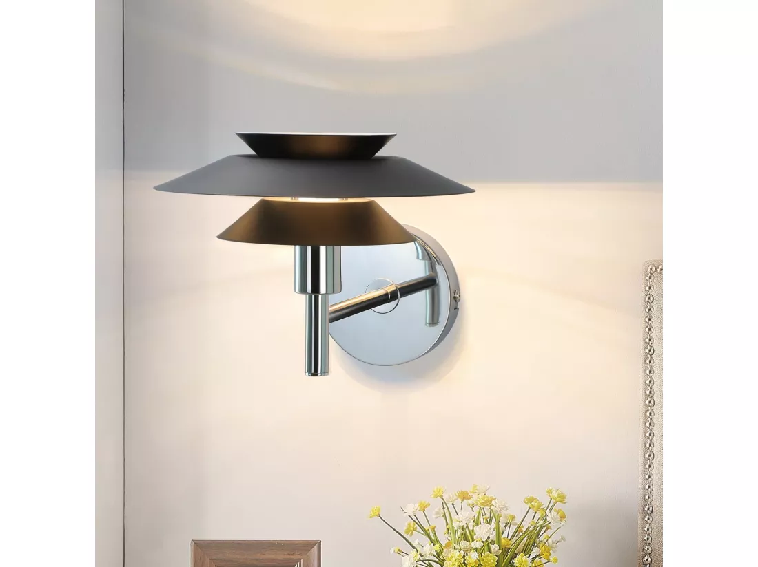 NETTLIFE Applique murale intérieure Noir - Lampe de chambre à coucher Design moderne G9 Sans ampoule (Max.25W)