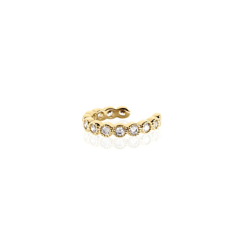 Bijou D'oreille Unitaire Silohe Plaqué Or Jaune Oxyde De Zirconium