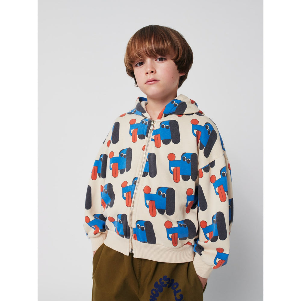 Køb Bobo Choses Offwhite Doggy Mate All Over Zipped Hættetrøje