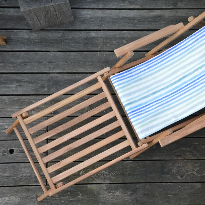 Jan Kurtz - Maxx Deckchair Teakholz, Bezug Designers Guild Amlapura Moos
