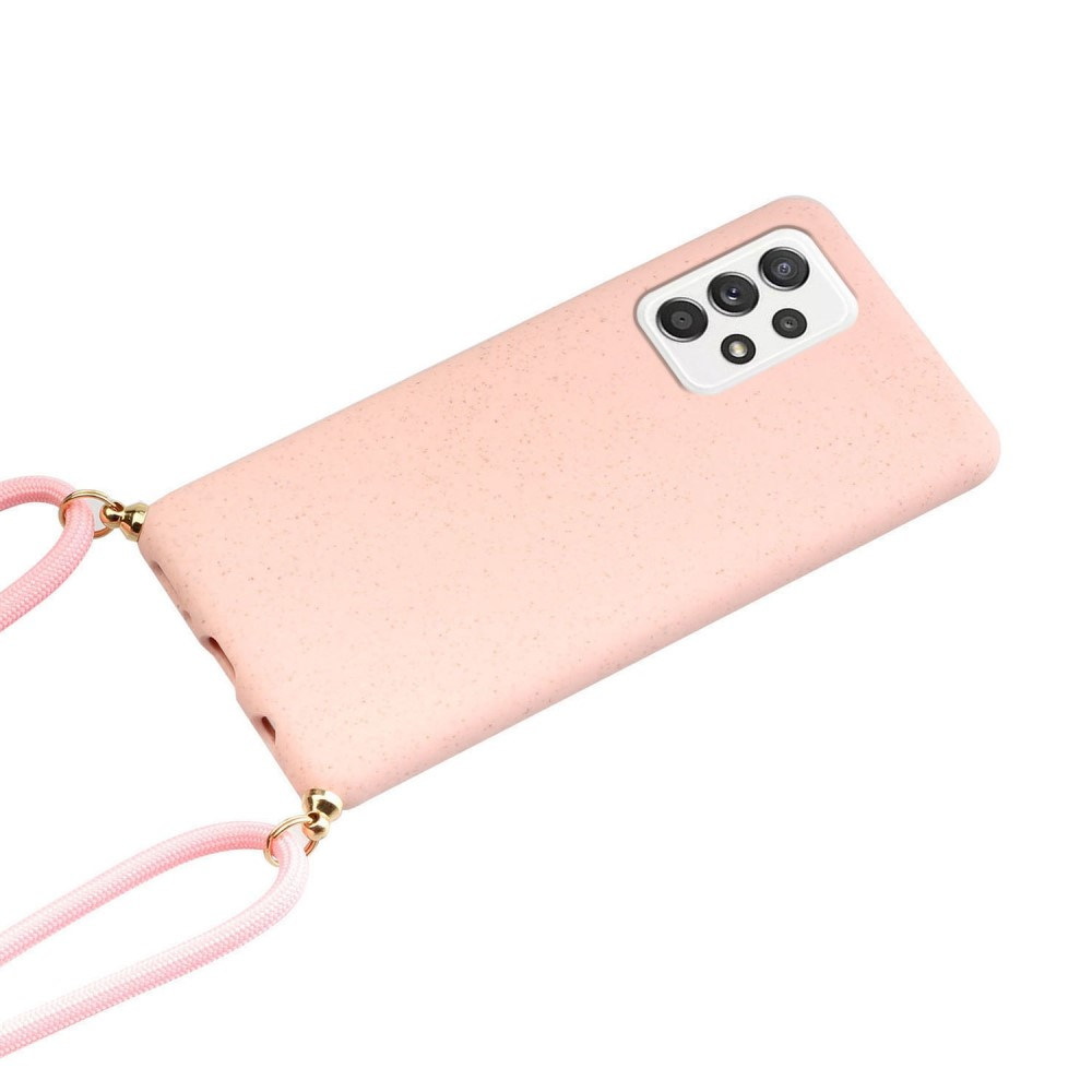 Samsung Galaxy A33 5G Necklace Bio Gummi Case Hülle Eco Friendly Nachhaltig Kompostierbar   Handykette (150cm) - Rosa