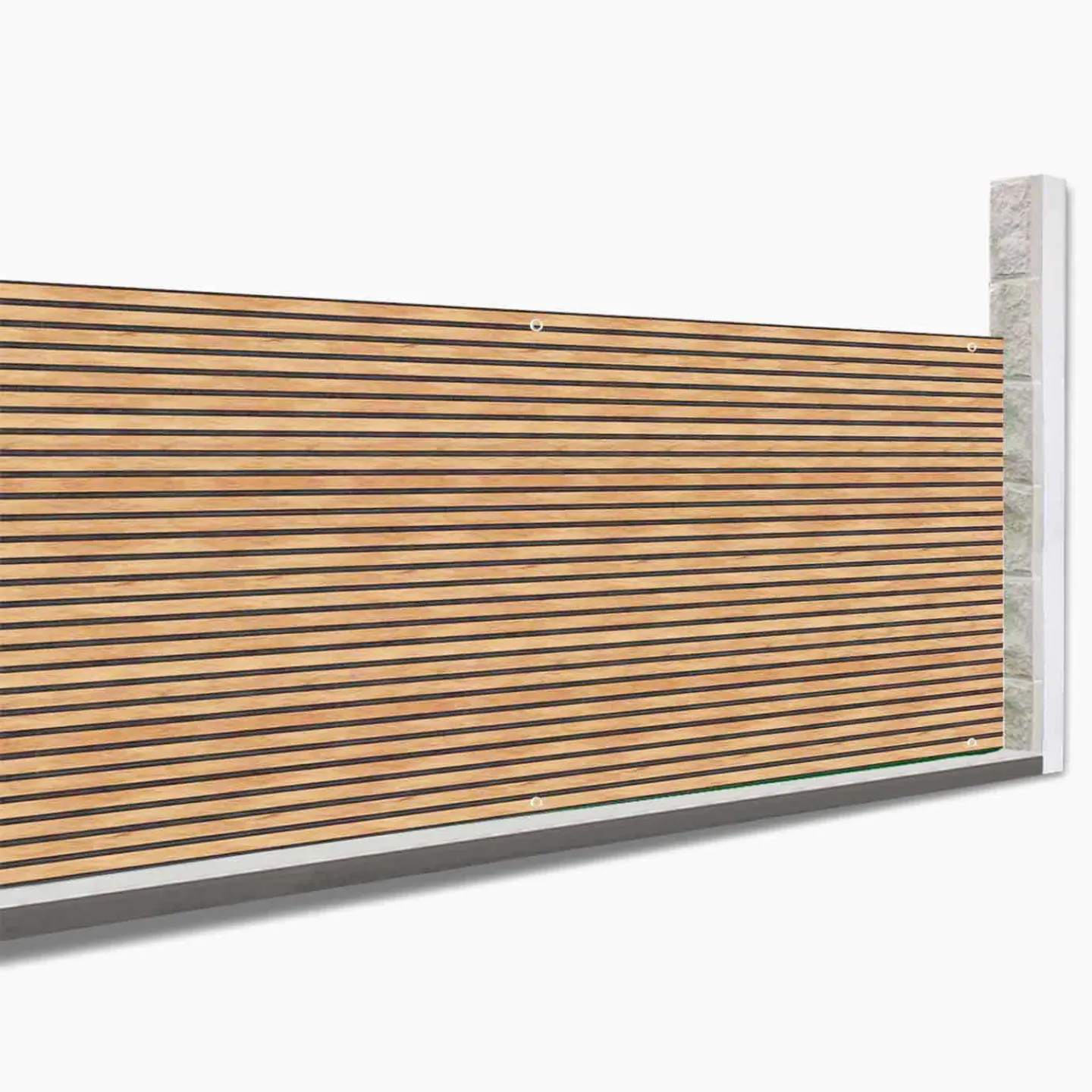 Brise vue occultant 1,8 x 10 M effet claustra en bois 160 gr/m²